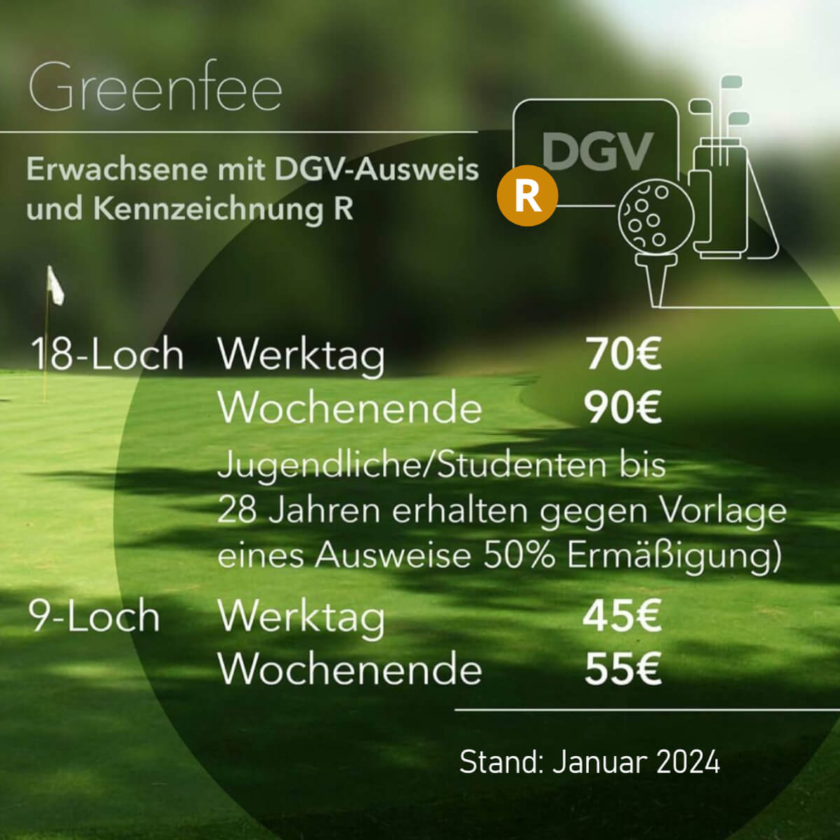 Preise Greenfee mit R Golf Club