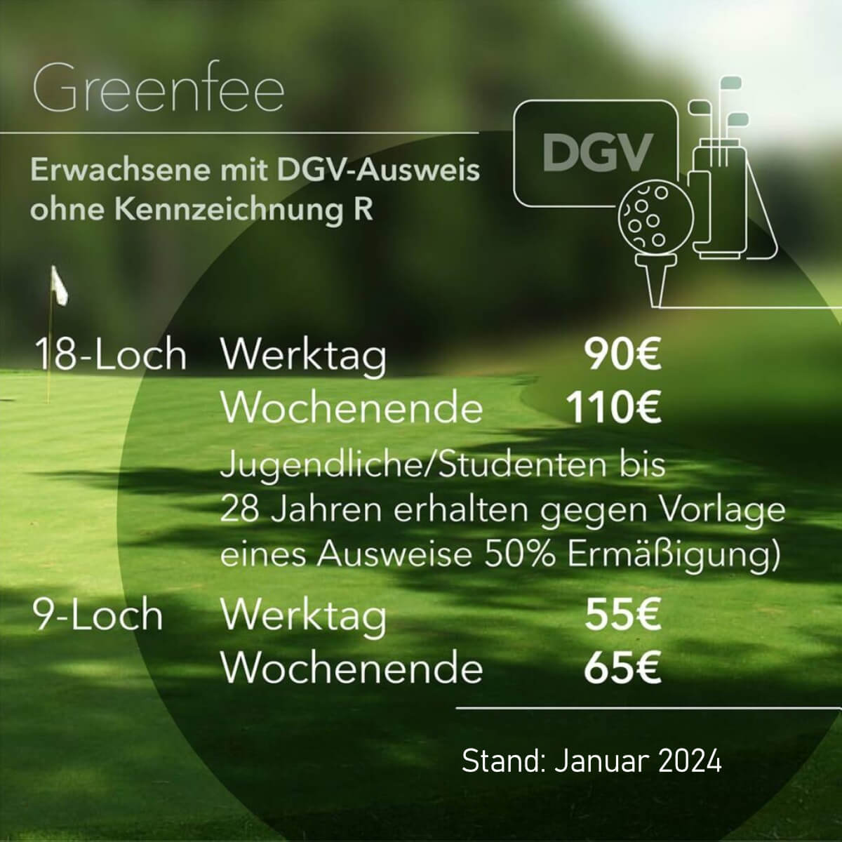 Greenfee Preise ohne R 2024