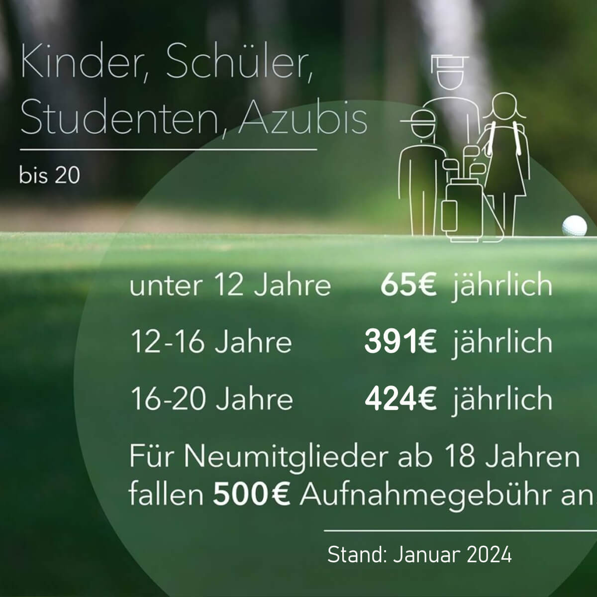 Preise Kinder bis 20 Jahre 2024